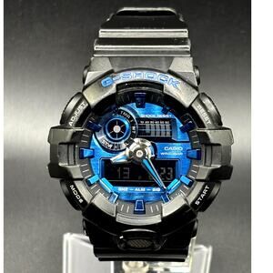 Casio G-Shock GA-710-1A2 Virtual Blue Analog Digital 200M Men’s Watch LED Light